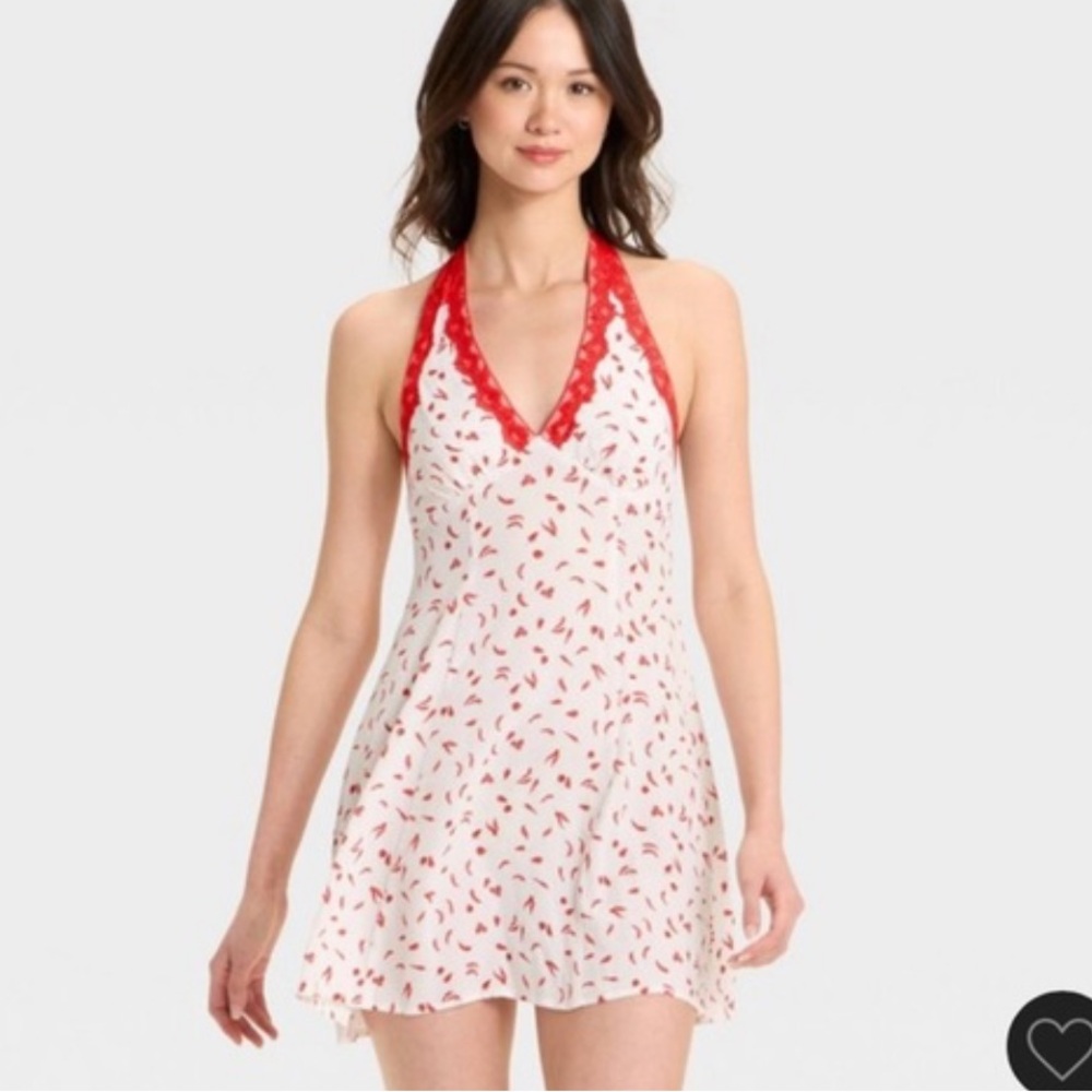 Wild Fable White and Red Floral Dress